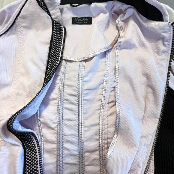 APANAGE PASTEL PINK jacket, SIZE XS, full zip-up. with black trims. - Picture 6 of 15